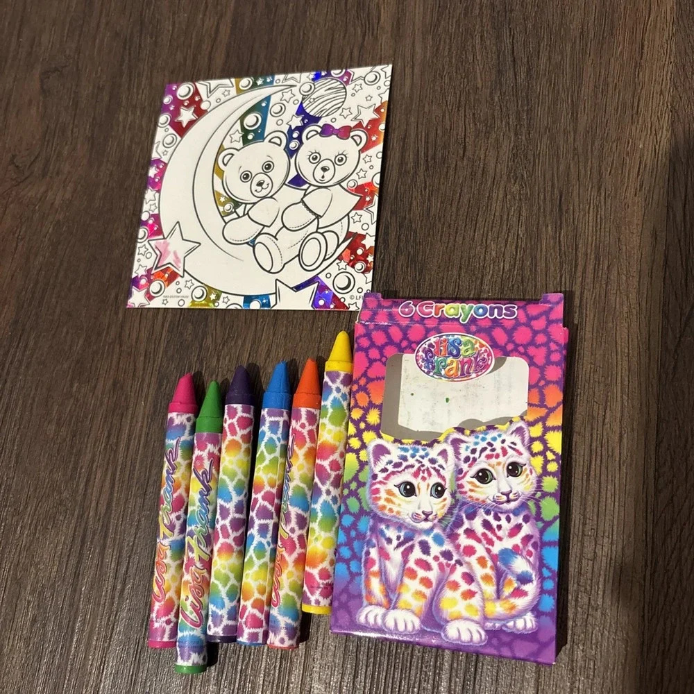 Lisa Frank Puppies Unicorns Trifold Flip Out Organizer‎ Crayons Stickers Puzzles